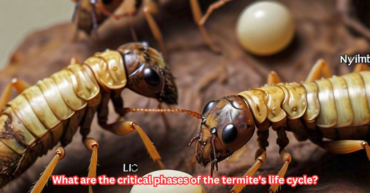 What are the critical phases of the termite's life cycle?